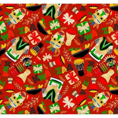 David Textiles Seasonal Fat Quarter Kwanzaa Celebration Cotton Fabric - Image 1 of 4