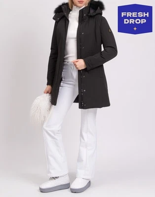 RRP €469 REFRIGIWEAR Eva Jacket Size XS Black Padded Removable Hood - Image 1 of 4