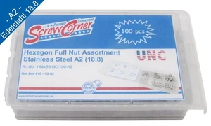 UNC Sechskantmuttern Sortiment Edelstahl A2 100 Tlg. - Imagen 1 de 4