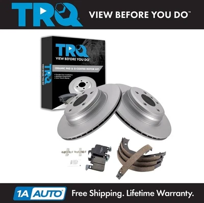 Kit de pastillas de freno y rotor de cerámica trasera TRQ para BMW 335i xDrive ActiveHybrid 3 2013 Foto 1 de 4