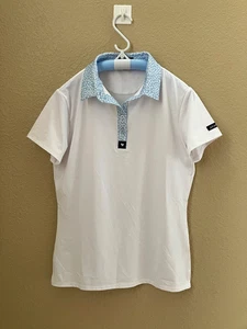Camisa Polo BAD BIRDIE Para Mujer Grande Golf Blanca Manga Corta Exterior Logo Elastizada - Imagen 1 de 8