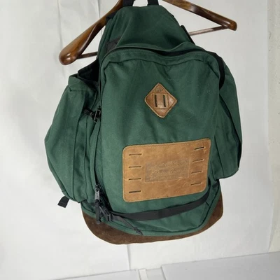 Mochila Eddie Bauer Años 90 De Colección Gran Capacidad 25L+ Verde y Gamuza Exterior Senderismo Foto 1 de 4