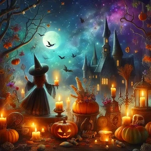 Halloween Diamond Art Kits für Erwachsene - Hexe Diamond Painting Kits für Erwachsene, - Bild 1 von 4