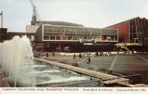 Postcard Festival of Britain 1951 Fairway Fountains and Transport Pavilion - Picture 1 of 2