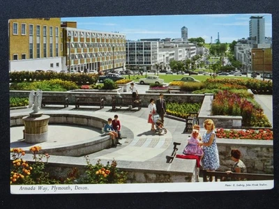 Devon PLYMOUTH Armarda Way c1965 Postcard - Image 1 of 2
