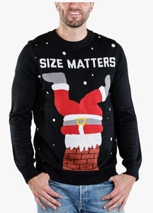 Tipsy Elves Men's Ugly Christmas Sweater SIZE MATTERS Size LARGE - Picture 1 of 1
