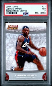 LEBRON JAMES 2007 Topps Trademark Moves #23 PSA 7 NM Cleveland Cavaliers - Picture 1 of 2