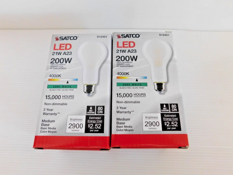 Satco 200W Equivalent 4000K Medium Base A23 LED Bulb S12451 Satco S12451