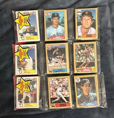 (3) Paquetes de bastidor de béisbol Topps 1987 Foto 1 de 2
