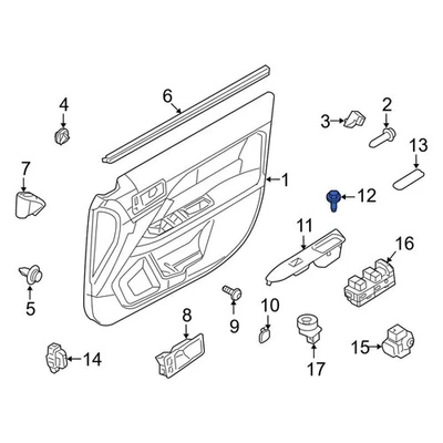 For Mercury Milan 10-11 Mercury W505153S424 Rear Door Window Switch Bezel Screw Foto 1 de 3