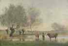 Jean Baptiste Camille Corot Cows In A Marshy Landscape A4 Print