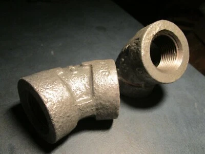 (2) 3/4" 45° 300 lb Galvanized Malleable Iron Pipe Elbow - Image 1 of 2