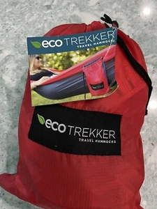 ECO Trekker Travel Camping Hammock Red Gray Adjustable Straps - Picture 1 of 4