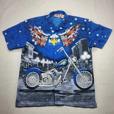 Camisa Malibu Dreams Pequeña Grande Alta Para Hombre Águila Moto Harley Abotonada Foto 1 de 4
