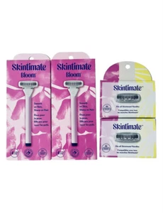 SKINTIMATE Bloom 2 manici rasoio ricaricabili e confezioni da 2 x 4 cartucce lotto 4 - NUOVO - Foto 1 di 6