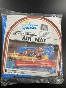 1984 The Wet Set Air Mat Inflatable Blue 72" 27" Style #59703 - Picture 1 of 4