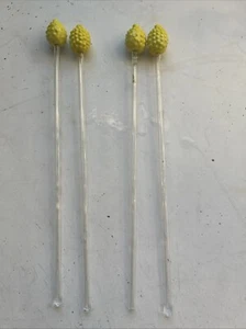 Vintage Rührstäbchen Glas Zitronen 4er Set - Bild 1 von 2