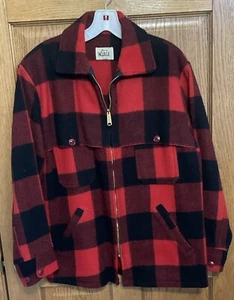 Abrigo de caza a cuadros de búfalo vintage camisa con cremallera completa talla 40 - Imagen 1 de 7