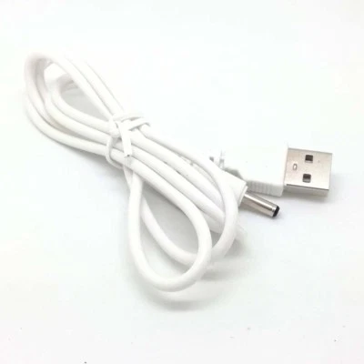 White PC USB Male To 5V DC 3.5mm x 1.35mm Barrel Connector Power Cable Cord tt - Image 1 of 4