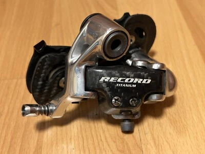 Campagnolo Record Titanium 10 Speed Rear Derailleur Carbon Bolt-On Tacx Pulley - Image 1 of 4