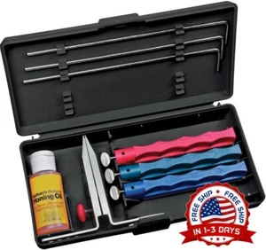 Kit de afilador de cuchillos de cerámica de 3 piedras con aceite de afilado NEW - Picture 1 of 8