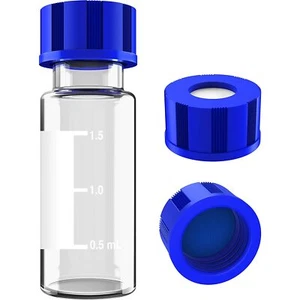 2 ml HPLC-Fläschchen mit vorgeschlitzten Septen, auslaufsicher 9-425 Schraubverschluss Glasfläschchen für HPLC - Bild 1 von 22