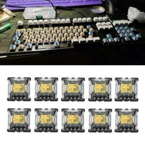 10Pcs Mechanical Keyboard Gateron MX 3 Pin Yellow Switch Transparent Case - Picture 1 of 7