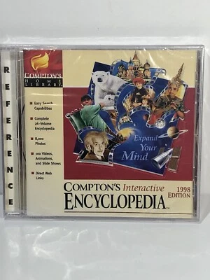 Vintage 1998 Compton's Home Library Interactive Encyclopedia CD-ROM TLC Sealed! - Image 1 of 2