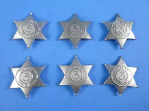 VINTAGE MIDGETOY Diecast #3 Deputy Marshall Badge lot of 6 pinbacks pin SF37 - Picture 1 of 3