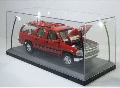 VITRINE + 4x LED Klarsichtbox Modellautos Leerbox Leervitrine Triple9 für 1:18