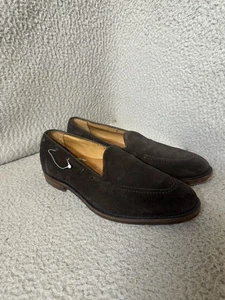 Polo Ralph Lauren Mens 9.5 D Brown Suede Loafers Slip On Dress Shoes Leather - Picture 1 of 8