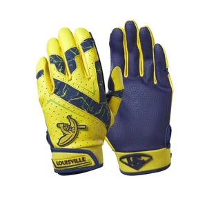 Louisville Slugger Savannah Bananas Youth Batting Gloves Yellow Navy Small - Picture 1 of 3