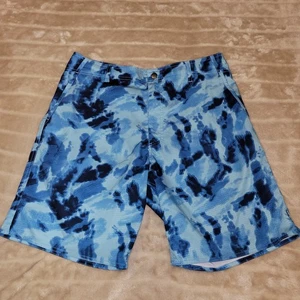 AFTCO American Fishing Tackle Co sz 34 Blue Abstract Unlined Board Shorts swim - Picture 1 of 9
