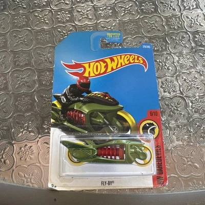 2017 Hot Wheels #279 HW Daredevils 6/10 FLY-BY Green w/Yellow Wheels MC3 Spokes - Image 1 of 2