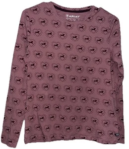 Camicia Ariat XXL 16 Ragazze Così Amore Rosa Cavalli Nei Cuori Cotone Biologico - Foto 1 di 7