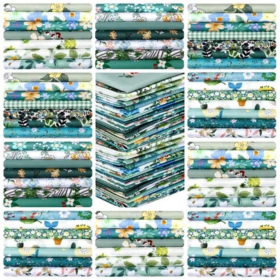 70 Pcs 10 x 10 Inch Cotton Fabric Squares Multicolor Quilting Fabric Bundles ... - Image 1 of 4