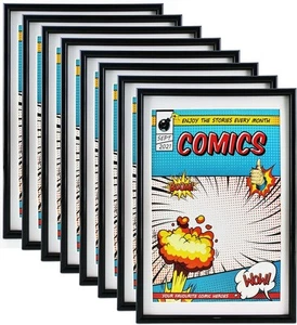 Comic Book Frame, 8 Pack, UV Protection,White Mat, Fits Black Frame White Mat - Picture 1 of 6