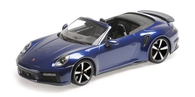 Minichamps 1:18 PORSCHE 911 (992) TURBO S CABRIO BLUE METALLIC 2020 - 155069081 - Immagine 1 di 4