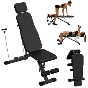 Adjustable Weight Bench with 7 Backrest & 4 Seat & 3 Footrest Positions 300KG - Picture 1 of 9