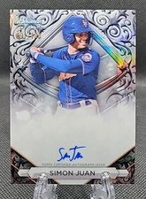 2023 Bowman Sterling Simon Juan Sterling Silver Refractor Autograph /100 Mets