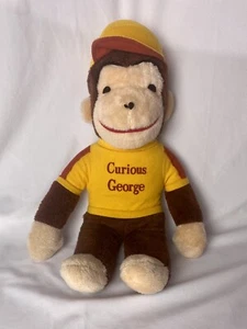 Vintage Knickerbocker Curious George Plush Stuffed Animal Yellow Hat Shirt - Picture 1 of 5