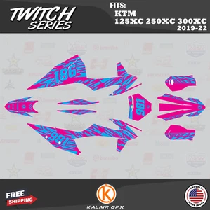 Graphics Kit for KTM  125XC, 250XC, 300XC 2019 2020 2021 2022 Twitch - Magenta - Picture 1 of 6