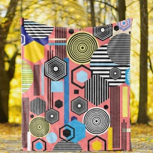 Geometric Abstract Flower Leaves Bird Bedspread Sofa Throw Blanket Holiday Gift - Picture 1 of 29