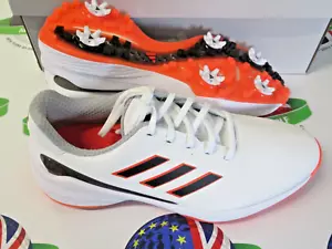adidas zg23 waterproof golf shoes white/orange uk size 7.5 - Picture 1 of 3
