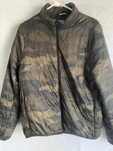 Victoria Secret PINK Camo Packable Puffer Jacket Women's sz L New Military Green - Picture 1 of 7