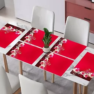 PVC Printed Placemats Table Mat 43cm X 28cm - Set of 6 Pieces - Picture 1 of 4