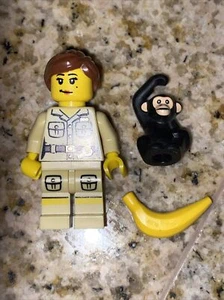 Lego Zookeeper Minifigura Coleccionable Serie 5 CMF Completa con Chimpancé Plátano - Imagen 1 de 2