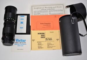 Rare Vivitar 85mm-205mm f3.8 Automatic Fixed Mount Zoom Lens Konica Mt Mint Case