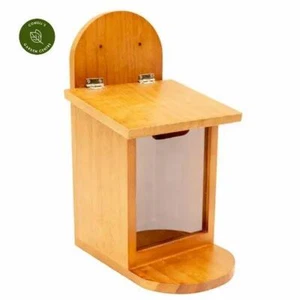 Wildlife Squirrel Feeder, Clear Plastic Front, Brown, Wood - Picture 1 of 1