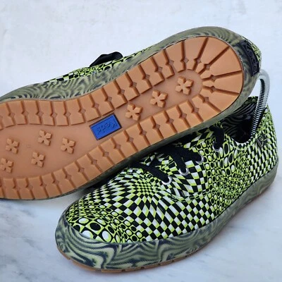 Keds x Maisie Wilen Green Black Shoes Womens 9 Checkered Print Ribbon Laces NEW - Image 1 of 4